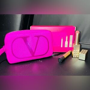 Valentino Spike Lipstick and Pouch set brand new